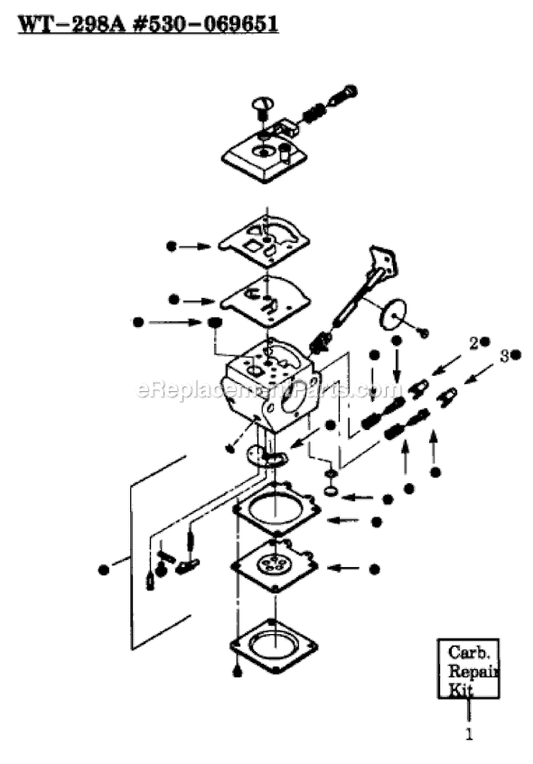 Page B Diagram and Parts List for GTI18  Weed Eater Trimmer